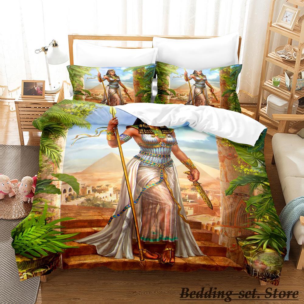 2023 Egypt Bedding Set Single Twin Full Queen King Size Bed Set Adult Kid Bedroom Duvetcover Sets Anime Parure De Lit Bed