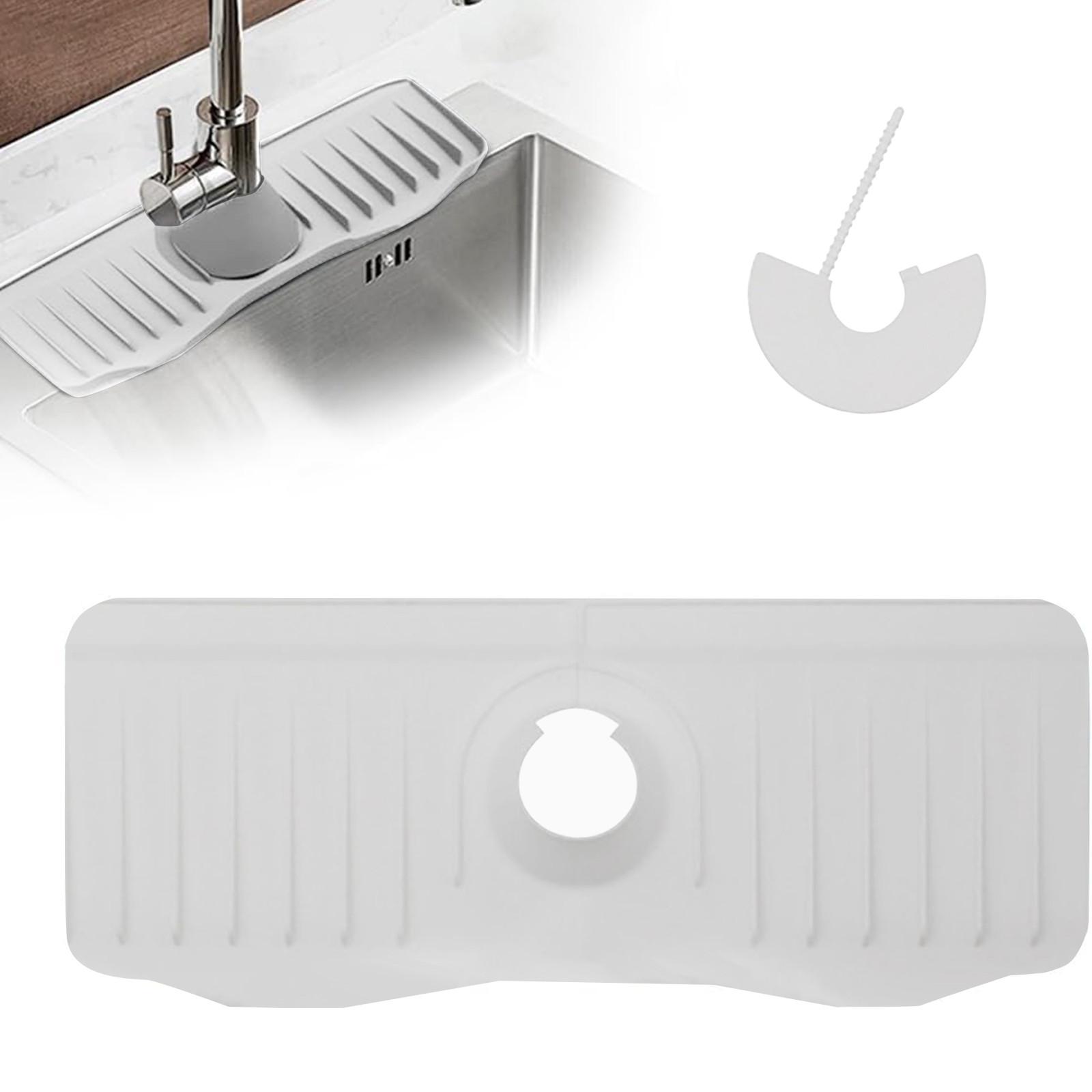 

Новинка 2024, коврик для кухонной раковины, силиконовый дренажный коврик, поддон для раковины, защита для раковины, защита для кухонного коврика для раковины в ванной комнате S белый