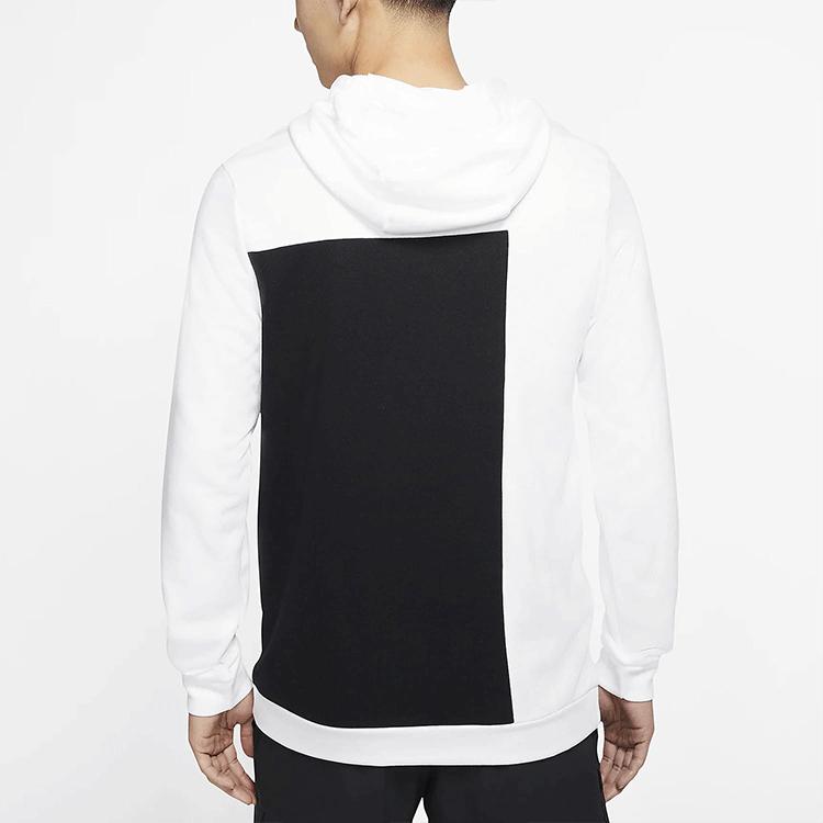 Nike Large Logo Color Block Pullover Hoodie Men Tops White CJ6684-100