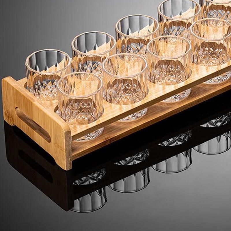 Shangqi Gold-Trimmed Sword Pattern Whiskey Glass Set (Set of 2)