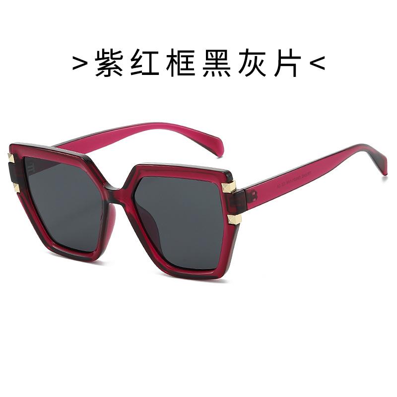 Bao Ge Glasses, Large Frame Polarized Sunglasses, Fashionable Retro Ins Street Shot Rivet Wind Tr90 Polarized sunglasses