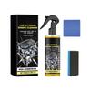 Car Engine Cleaner 100ml with Towel and Sponge, Non Corrosive No Rinse Engine Bay Cleaning Kit In Bottle Form for Routine Car and Motorcycle