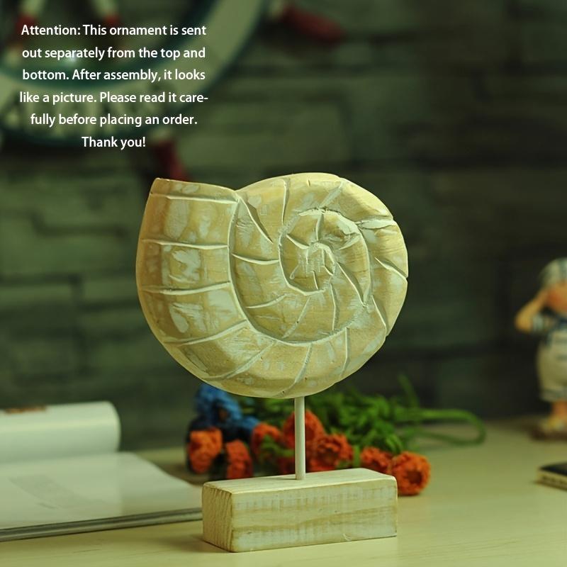 Mediteranean Style Home Decoration Accessories Wooden Crafts Starfish Conch Hippocampus Wood Carving Marine Living Room Decor