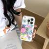 Kawaii Cartoon Stand Holder Phone Cover For iPhone 16 Pro 15 13 14 Pro Max 15pro Shockproof Cases Korean Cute Case 16Pro Funda
