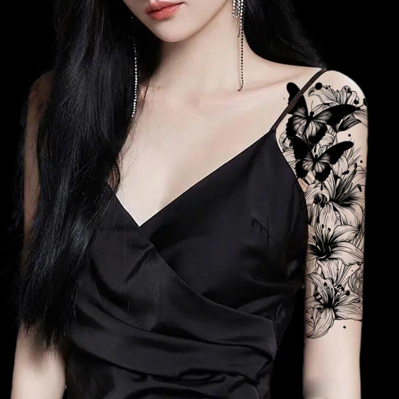 Men'S And Women'S Flower Arm Tattoo Stickers Personalized Flower Animal Butterfly Temporary Arm Tattoo Stickers
