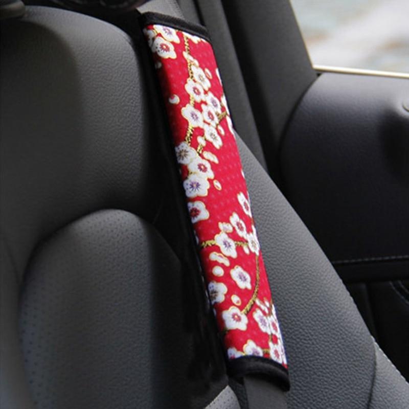 Cherry/ Plum Blossoms Car Truck Safety Belt Covers Safety Belt Shoulder Pads Protection Pad