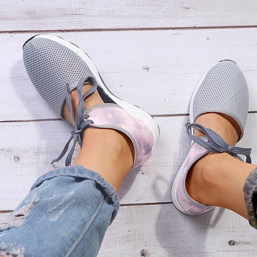 Summer Women Vogue Shoes Easy Flying Woven Comfortable Hollow Mesh Sports Running Sneakers