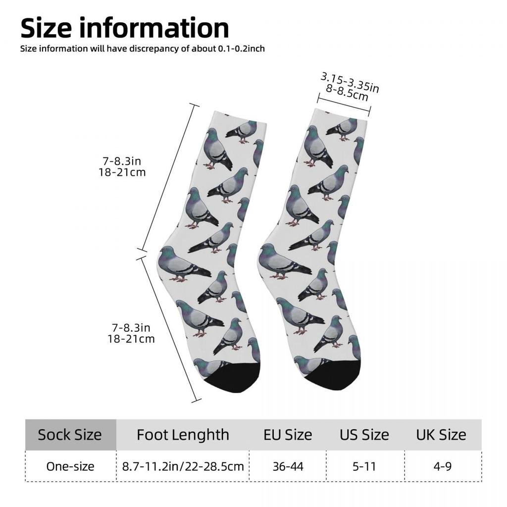 Pigeon Walk Stockings Grey Background Custom Fashion Socks Autumn Anti Bacterial Socks Men's Running Sports Breathable Socks