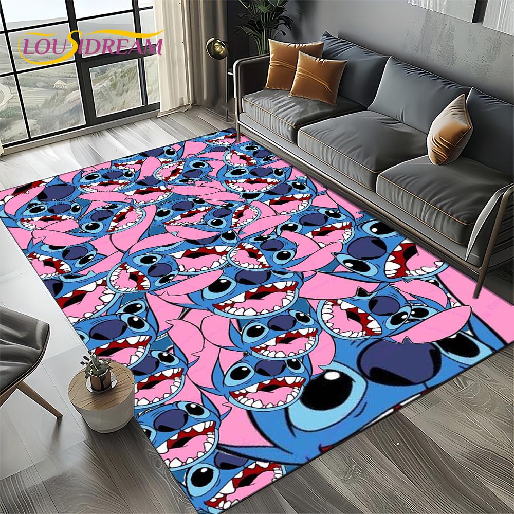 27 Style Cute Stitch Cartoon 3D Carpet Rug for Home Living Room Bedroom Sofa Doormat Decor,Child Non-slip Floor Mat Gifts
