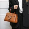 2024 New Niche High-End Stitched Fashion Handbag with High-Quality Horseshoe Buckle, Single-Shoulder Crossbody Small Square Bag