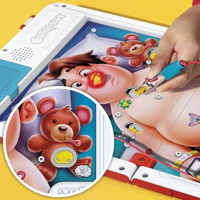 Jeu de société électronique Opération - Hasbro - Coffret tout-en-un - 12 pièces de maladie - 12 cartes - Effets sonores