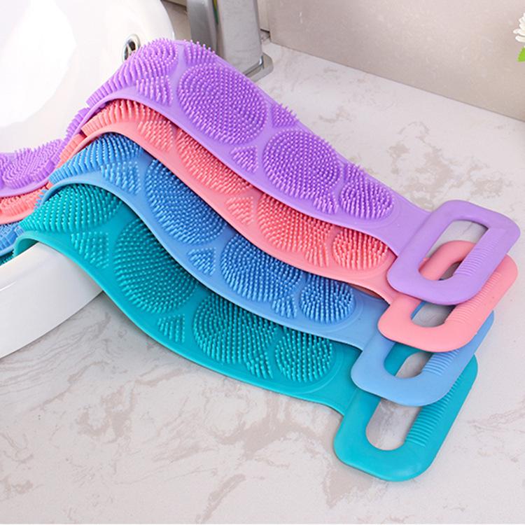 Silicone Double-Sided Long-Handled Bath Towel & Massage Scrubber