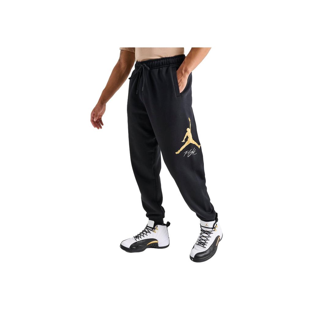 Jordan Essentials Logo Print Mid-Rise Drawstring Joggers Men Bottoms Black FD7345-011