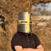 Templar Grey Crusader Knight Helmet Medieval Great Helm, Larp And Cosplay Helmet ,Handmade Steel  Brass Helmet