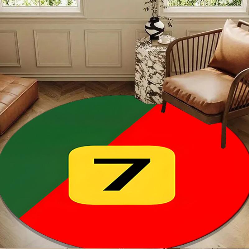 Ronaldo's Number Seven Round mat, Anti-slip Circle Carpet Chair rug For livingroom,Bedroom, doormat home decor Gift Christmas Gifts