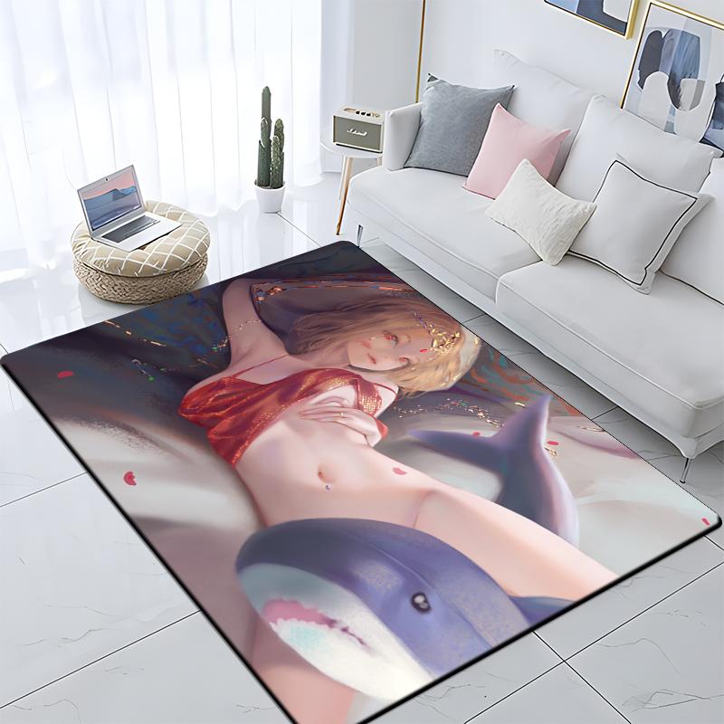 Sexy Girls Printed Carpet Living Room Home Decor Sofa Table Rug Anti Slip Chair Cushion Lounge Mat Large Rug Picnic Camping Yoga