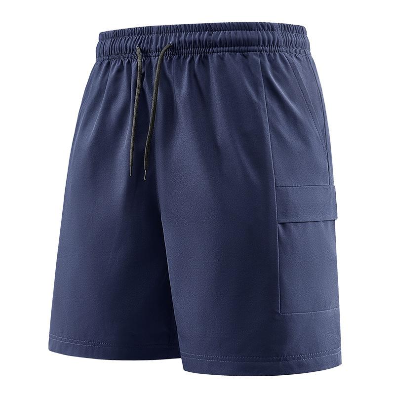 

Летние новые рабочие шорты из ледяного шелка, быстросохнущие шорты, мужские шорты средней длины в американском стиле, многокарманные 3XL синий