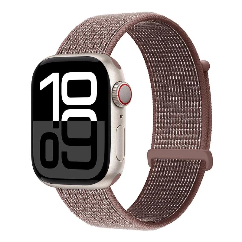Laço de Nylon para Pulseira Apple Watch 46mm 45mm 44mm 49mm 46mm 40mm 41mm 38mm 42mm Correa Pulseira iWatch Série 6 Se 7 8 9 10 11 ultra1/2/3 pulseira