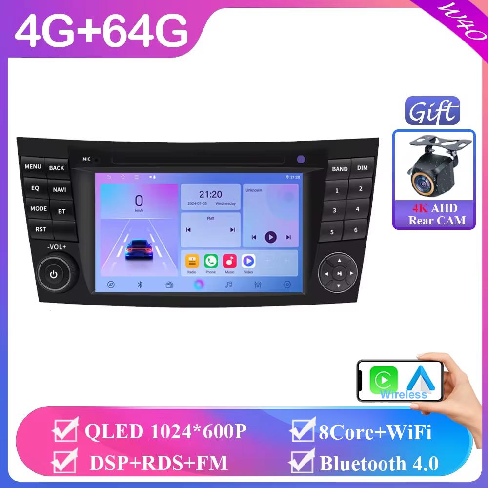 Wireless Carplay Android Auto Car Intelligent Systems 7 Inch for Mercedes W211 Benz W211 Car Radio Multimedia Player Car Stereo