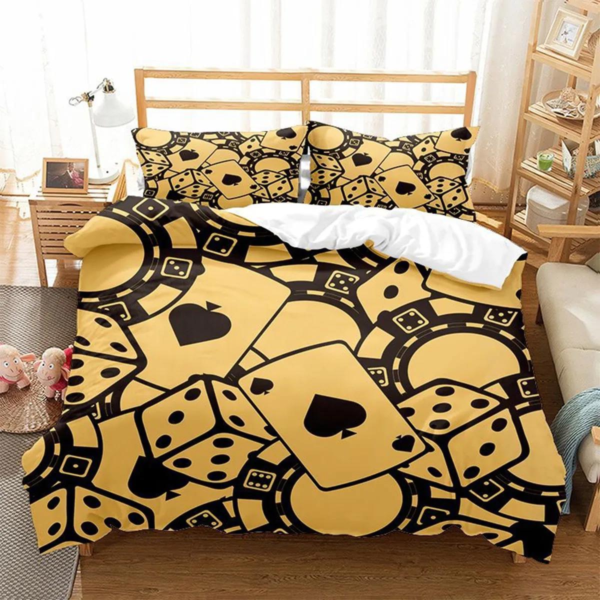 

Poker Cards Soft Duvet Cover Player Games Card Table Games Theme for Women Men Tens for Bedrom Decorations Soft Duvet Cover Quen King 100*200cm Single