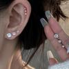 S999 Pure Silver Minimalist Women's Earrings – Small Bean Ear Bone Studs, Anti-Blocking Design for Commuting