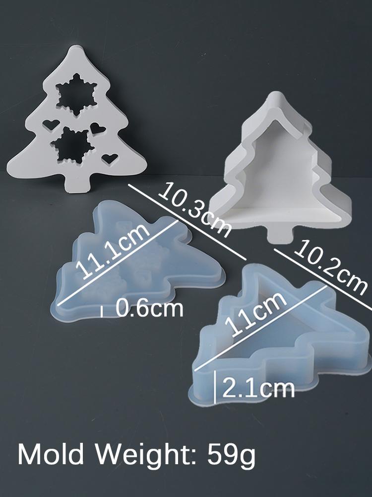 Christmas Hollow Silicone Mold DIY Heart Tree Atmosphere Light Ornament Casting Molds Plaster Resin Craft Making Home Party Deco