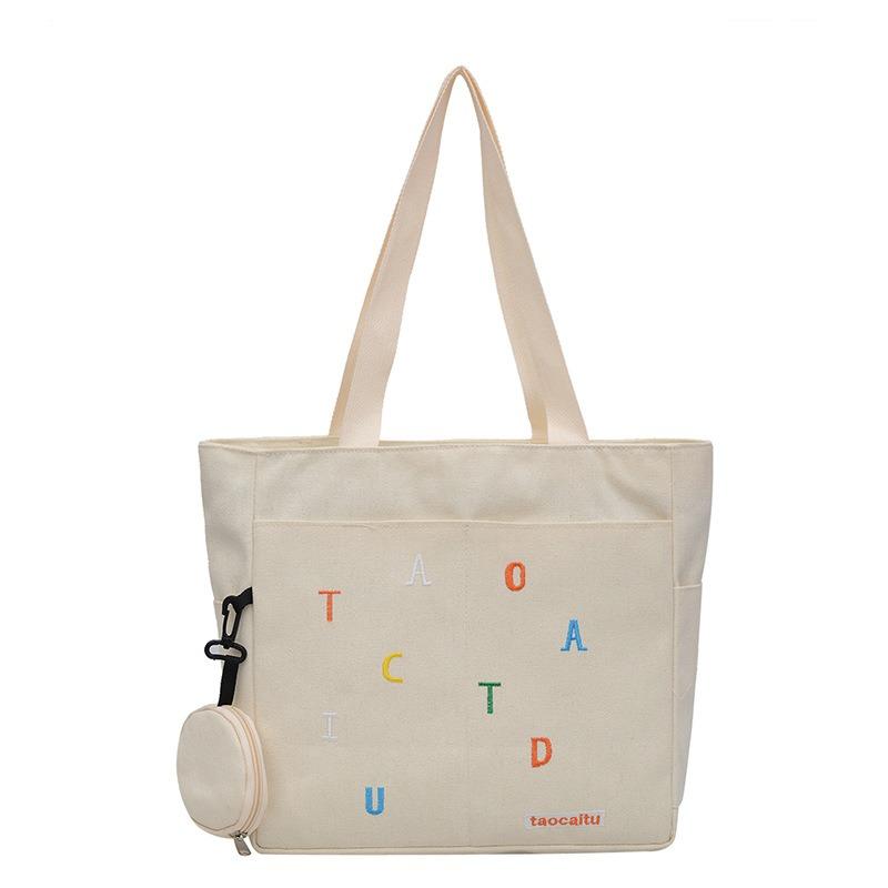 Women's Bag Large-capacity Canvas Bag New Shoulder Bag Fashionable Sweet Mother and Child Bag Tote Bag