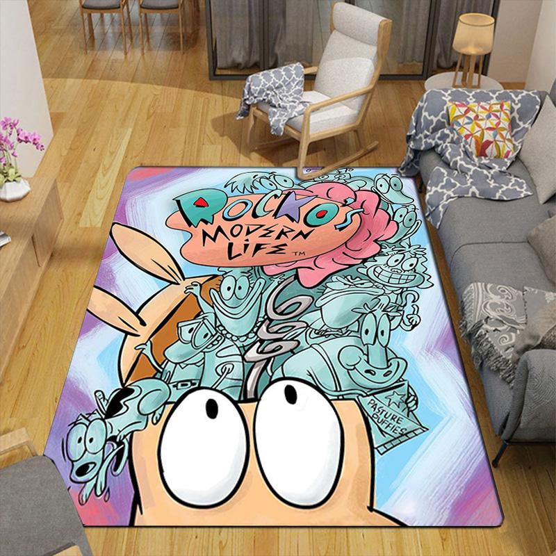 Rocko's Modern Life Rug Floor Mat for Living Room or Bedroom Soft and Comfortable Carpet a Gift for Birthday and Holiday.