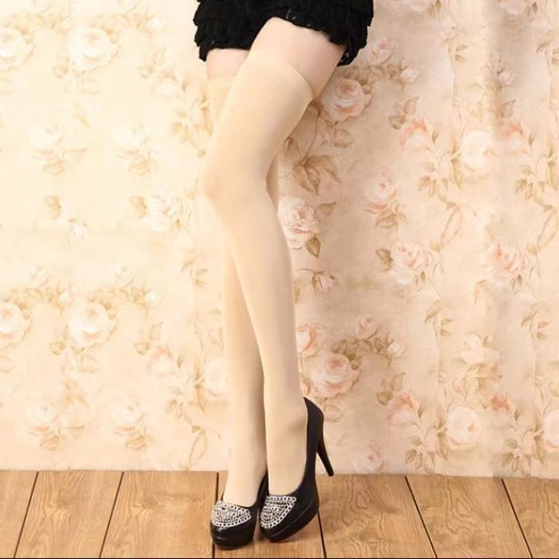 Sexy Black White Soild Color Long Socks Women Over Knee Thigh High Over The Knee Stockings Lolita Ladies Girls Warm Knee Socks