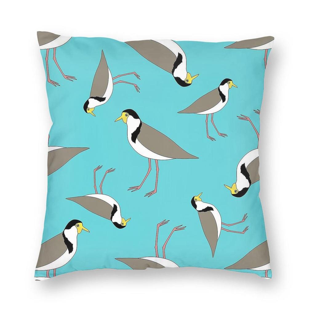 Lapwings Galore Aqua Pillowcase Polyester Linen Velvet Creative Zip Decorative Throw Pillow Case Car Cushion Case