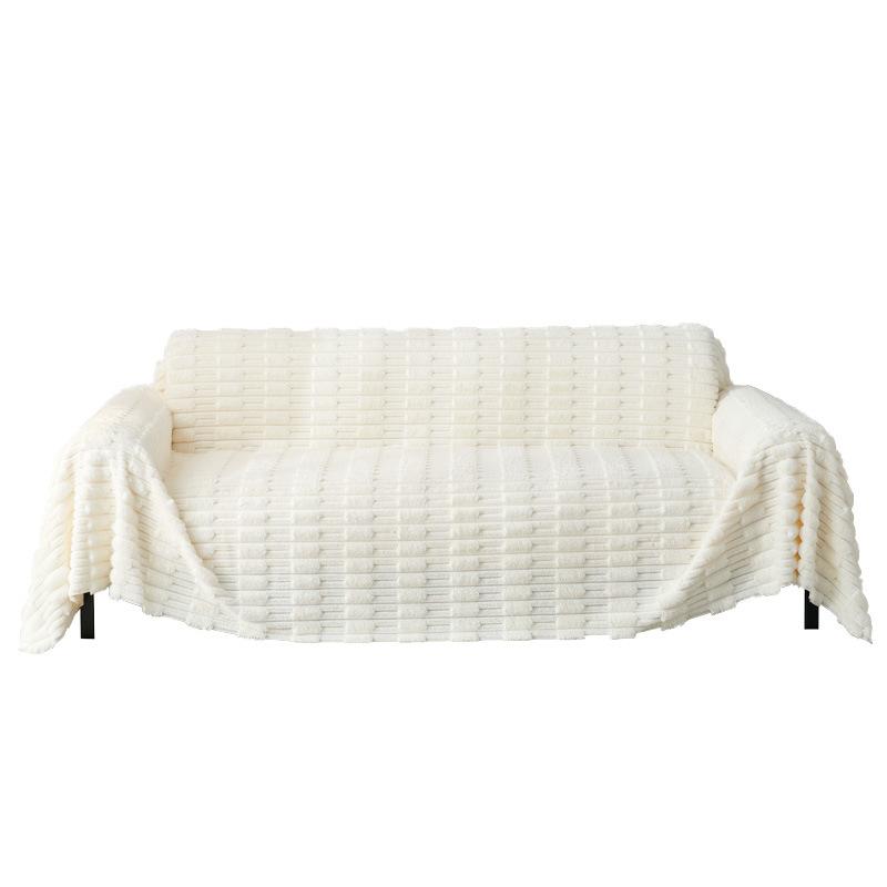 Sofa Cover Cloth Cream Wind Winter Thickened Fleece Leather Sofa Cover New 2024 Warm Sofa Cushion