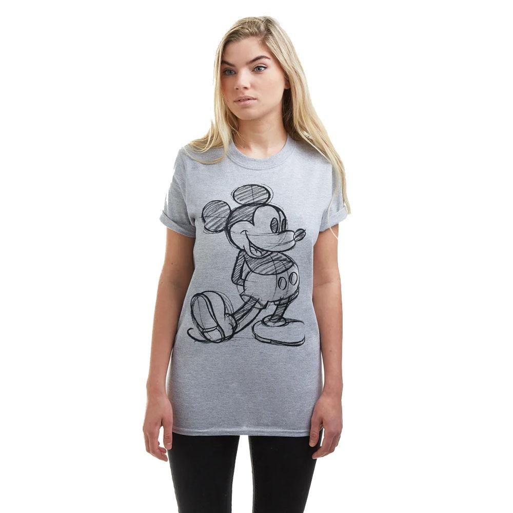 Disney Womens/Ladies Mickey Mouse Sketch Marl T-Shirt