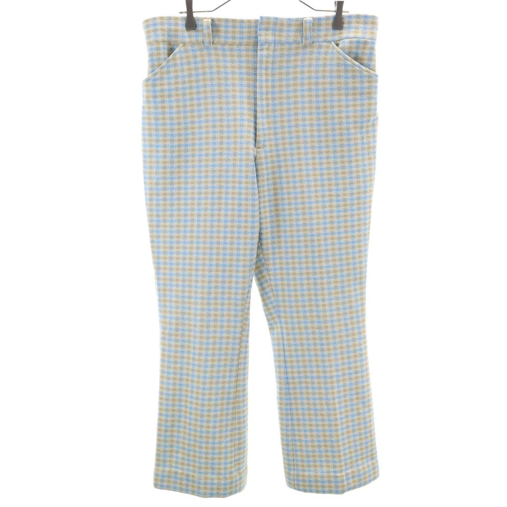70er Vintage Karomuster Hose beige Herren Gebraucht