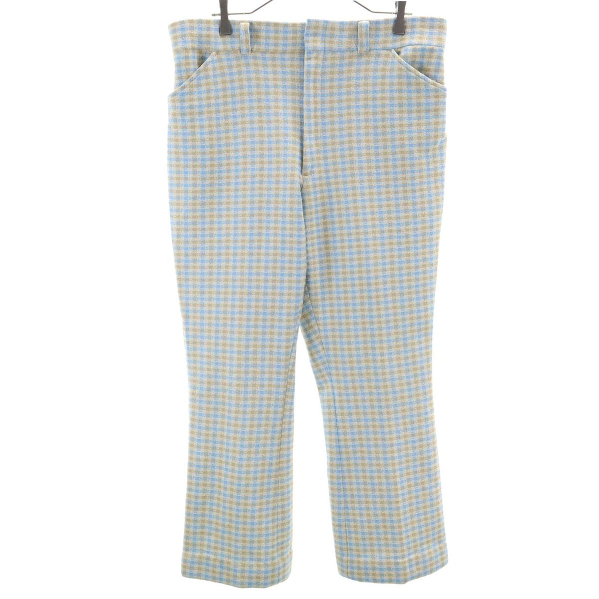 

Винтажные брюки в клетку 70-х годов, бежевые, мужские, б/у