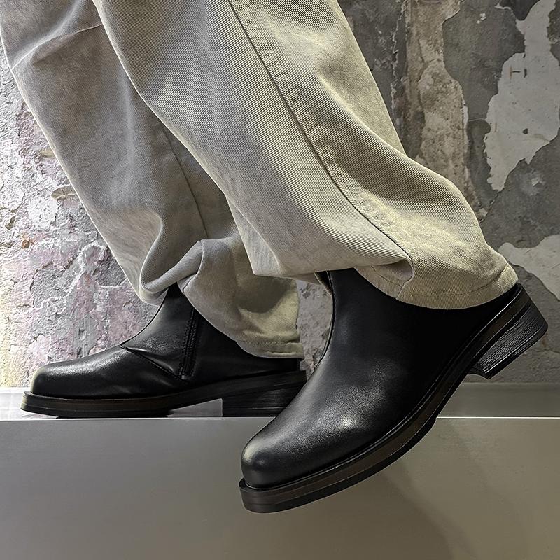 Men's Autumn and Winter Leather Shoes Designer Luxury Style Office or Work Outdoor Street 38-46 Quality Short Boots