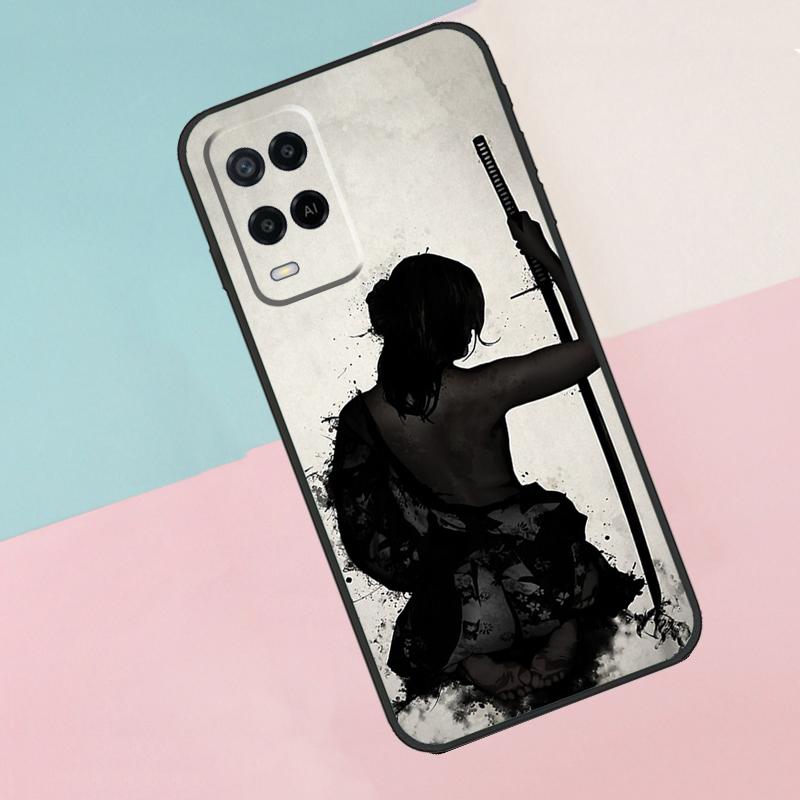 Anime Mädchen Samurai Für Oppo A16 A76 A96 A15 A80 A60 A40 A94 A54 A98 A78 A18 A38 A58 A17 A77 A74 A57S Handyhülle