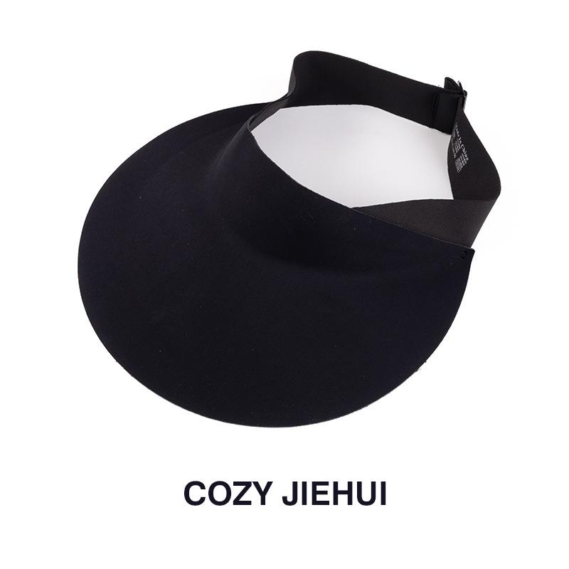 Traceless sun hat women's foldable empty top hat summer UV protection large brim sun hat student sun hat