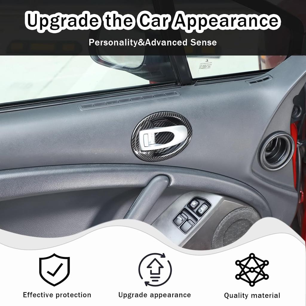 Inner Door Bowl Panel Cover Trim for Mitsubishi Eclipse 2006-2011, 2PCS ABS Material Car Inner Door Handle Bowl Panel Frame Protector Accessories