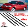 4 Piezas Para 2003-2008 Toyota Corolla Tiras de Intemperie Moldura de Ventana Recorte Sello de Puerta