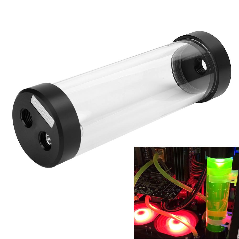 Computer Water Tank Cylindrical PC Cooling System 3‑Hole POM Cover Built‑in Defoamer