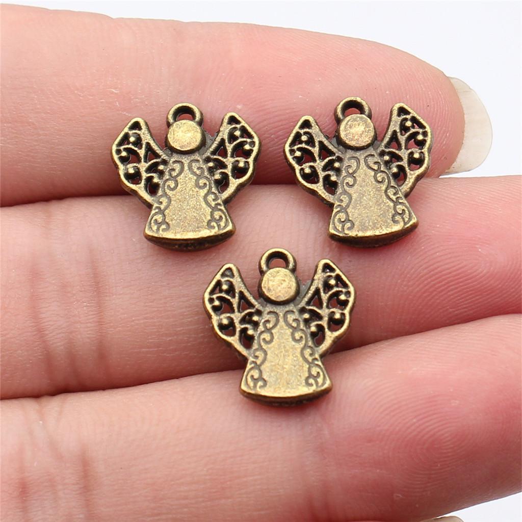 Angelo Fatato Essere Alato Fascino Bronzo Antico Lega di Zinco Materiali per Gioielli Stile Bambini Fascini per Orecchini Moda