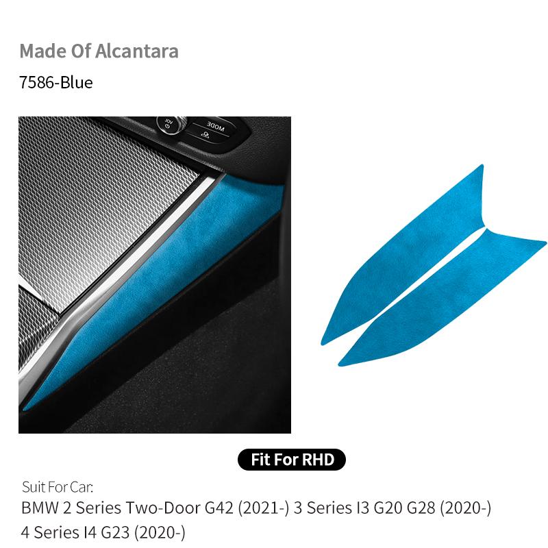 For BMW 2er Two-Door G42 3er I3 G20 G28 4er I4 G23 Center Console Side Trim Sticker Made of Alcantara Car Interior Accessories rlpf46