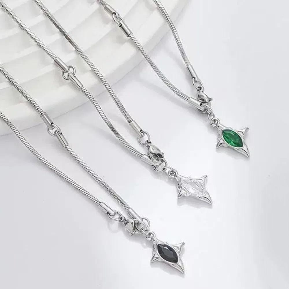

Cross Star Cross Starlight Necklaces Zinc Zinc Alloy Clavicle Chains Men Necklace Daily Wear Choker StyleC-White