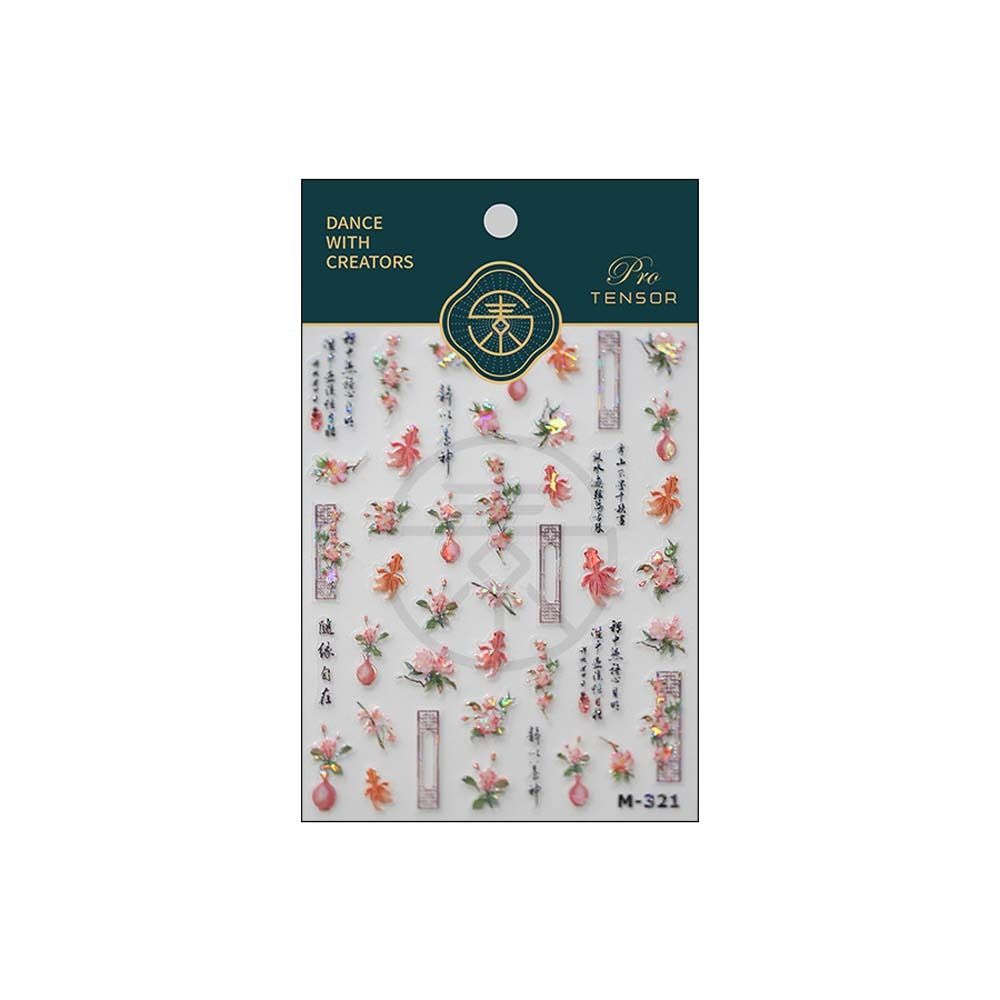 Flowers Chinese Nail Decals Phoenix Chinese Nail Decorations Vintage Chinese Nail Stickers  Gifts