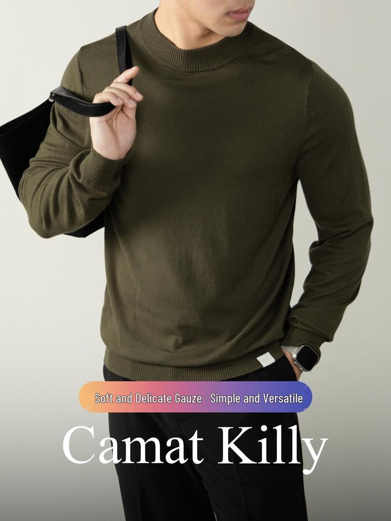 CamatKilly • Men's Soft Knitwear: Luxurious, Thick, Anti-Pilling, High-Elastic Base Layer for Autumn and Winter.