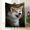 Couverture avec imprimé Chien Akita Couverture de chambre à coucher pour Salon Canapé pause déjeuner Jeté doux pour Festival d'un ami Cadeau