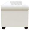 Chesterfield Sofa Set 2 Seater and 3 Seater In White Faux Leather