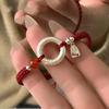 Retro Chinese-Style 999 Sterling Silver Bracelet with Ping'an Buckle and Love Beans