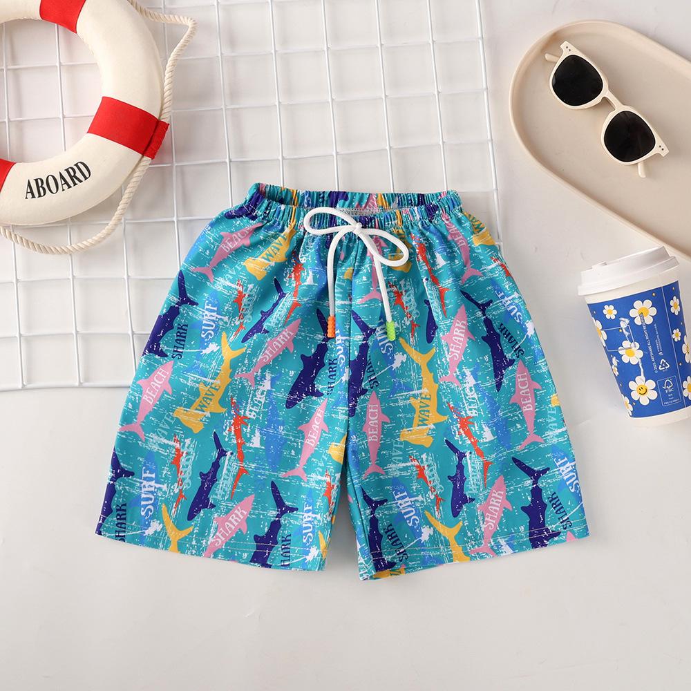Kids' Quick-Dry Floral Beach Shorts - Lightweight Summer, Casual Ice Silk Bermuda