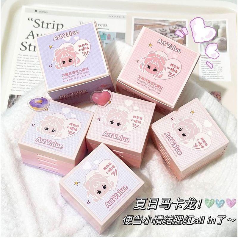 Art Value - 4 Colours Cartoon Embossed Matte Blush Palette